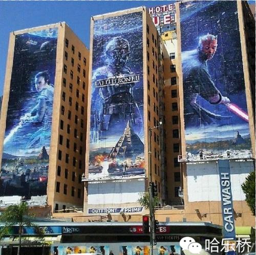 e3大展上震撼感极强的《战神》巨型墙体广告